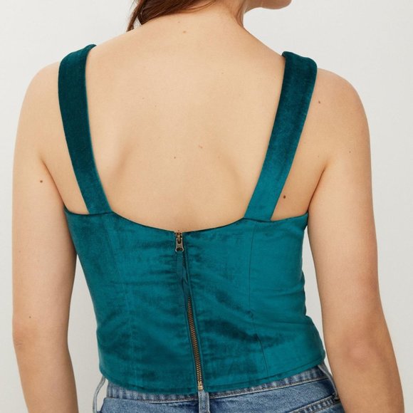 NWT Anthopologie Maeve Emmanuelle Cropped Velvet Tank 2 - Picture 2 of 4